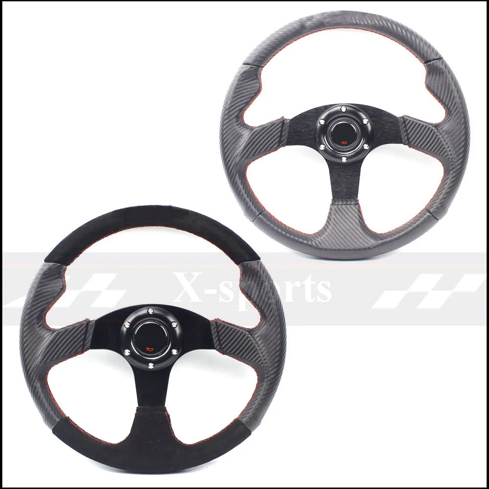 

car Sport steering wheel racing type High quality universal 14 inches 350MM Aluminum 2 style microfiber suede+microfiber MO