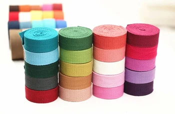

10 meters/lot 2016 New DIY Candy Color Knitted Thickening Taping Ribbons Belt Canvas Bag Webbing Bag Luggage Ribbons Wide 2.5cm