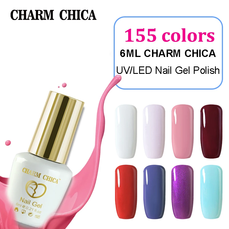 Charm Chica 155 6ml Pure Color UV Varnish Gel Lak Gel Finish Glitter