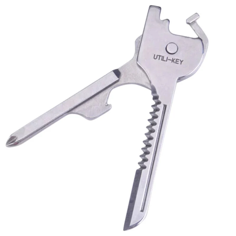 6 в 1 нержавеющая сталь многофункциональный инструмент брелок использование EDC Кемпинг швейцарский карманный нож для выживания Utili-Key многофункциональный нож для ключей