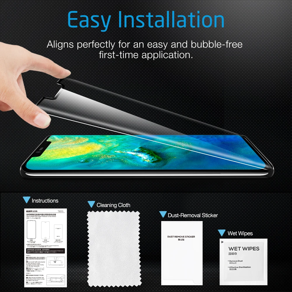 ESR Защита экрана для huawei mate 20 Pro закаленное стекло 3D 9 твердость HD полное покрытие Защитная пленка для huawei mate 20 Pro