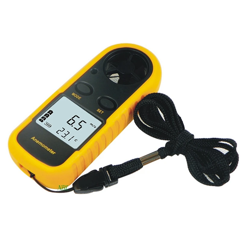 

Digital Anemometer LCD Air Wind Speed Gauge Anemometer Thermometer 0-30m/s Wind Speed -10~45C Temperature Meter With Backlit