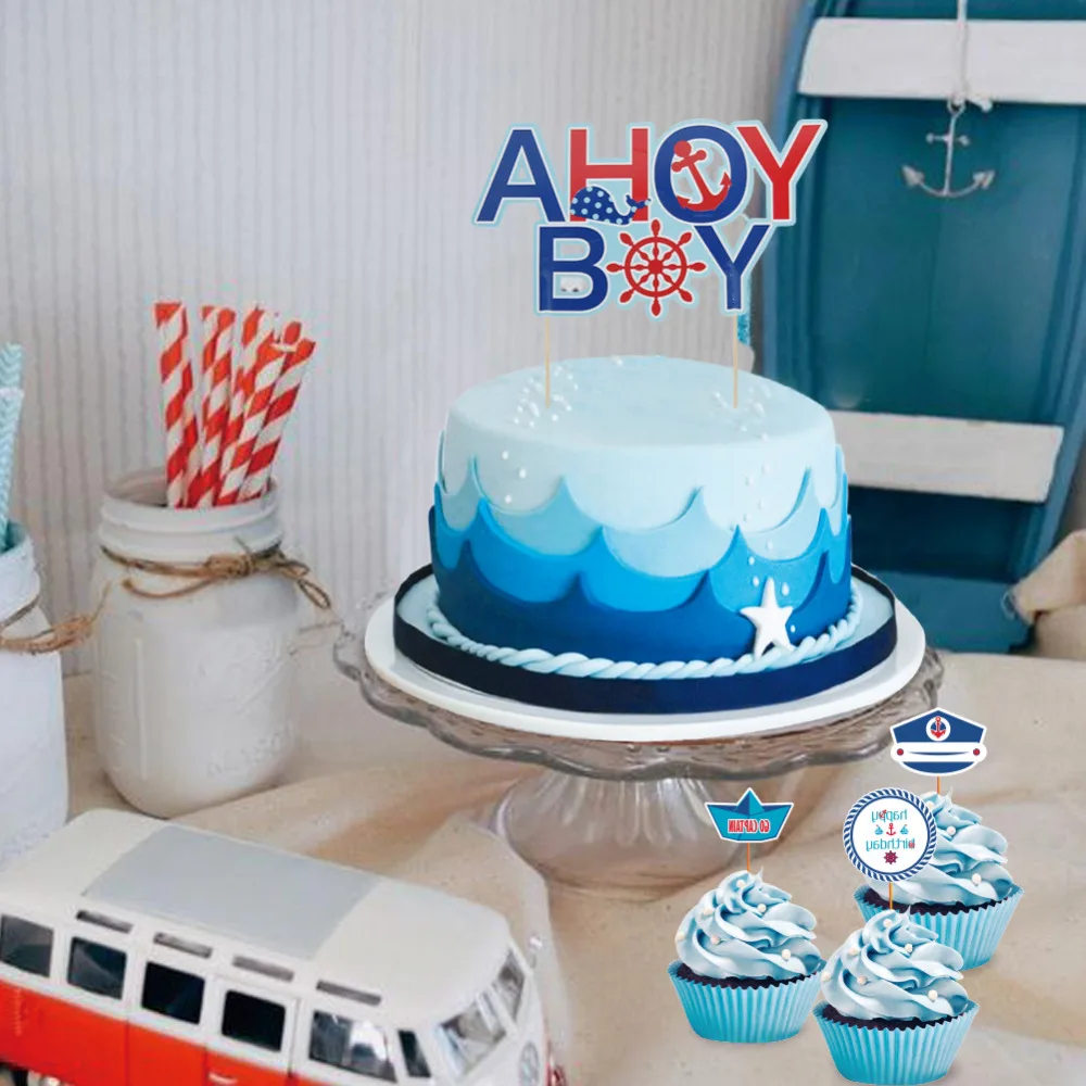 Комплект из 9 предметов для мальчиков Ahoy морской тематики первого дня рождения