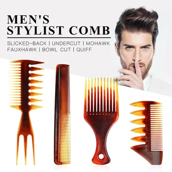 

4pcs Man Hair Comb Styling Set Barber Oil Head Comb Anti-static Big Back Comb