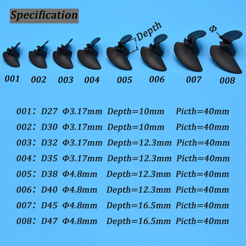 Радиоуправляемая лодка две лопасти весла 2 лезвия нейлон лодка пропеллер высокая прочность винт D27/30/32/35/38/40/45/47 мм