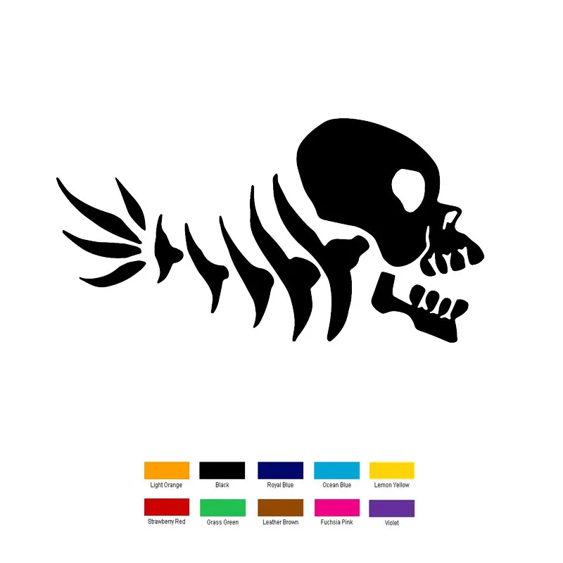 

Car styling 16cm x 8cm Fish Skull Bones Car Sticker For Truck Window Bumper Auto SUV Door Laptop Kayak Vinyl Jdm