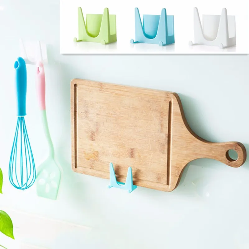 

2Pcs/lot Plastic Kitchen Organizer for Pot Pan Cover hell Cover Sucker Tool Bracket Storage Rack Wall Hook Organiser Rack Holder