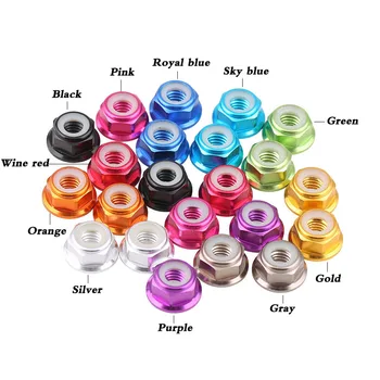 

5Pcs M2 M3 M4 M5 M6 Flange Anti-loose Nut Aluminum Alloy Hex Nuts Aluminium Profile Connectors Tools 11 Color Optional