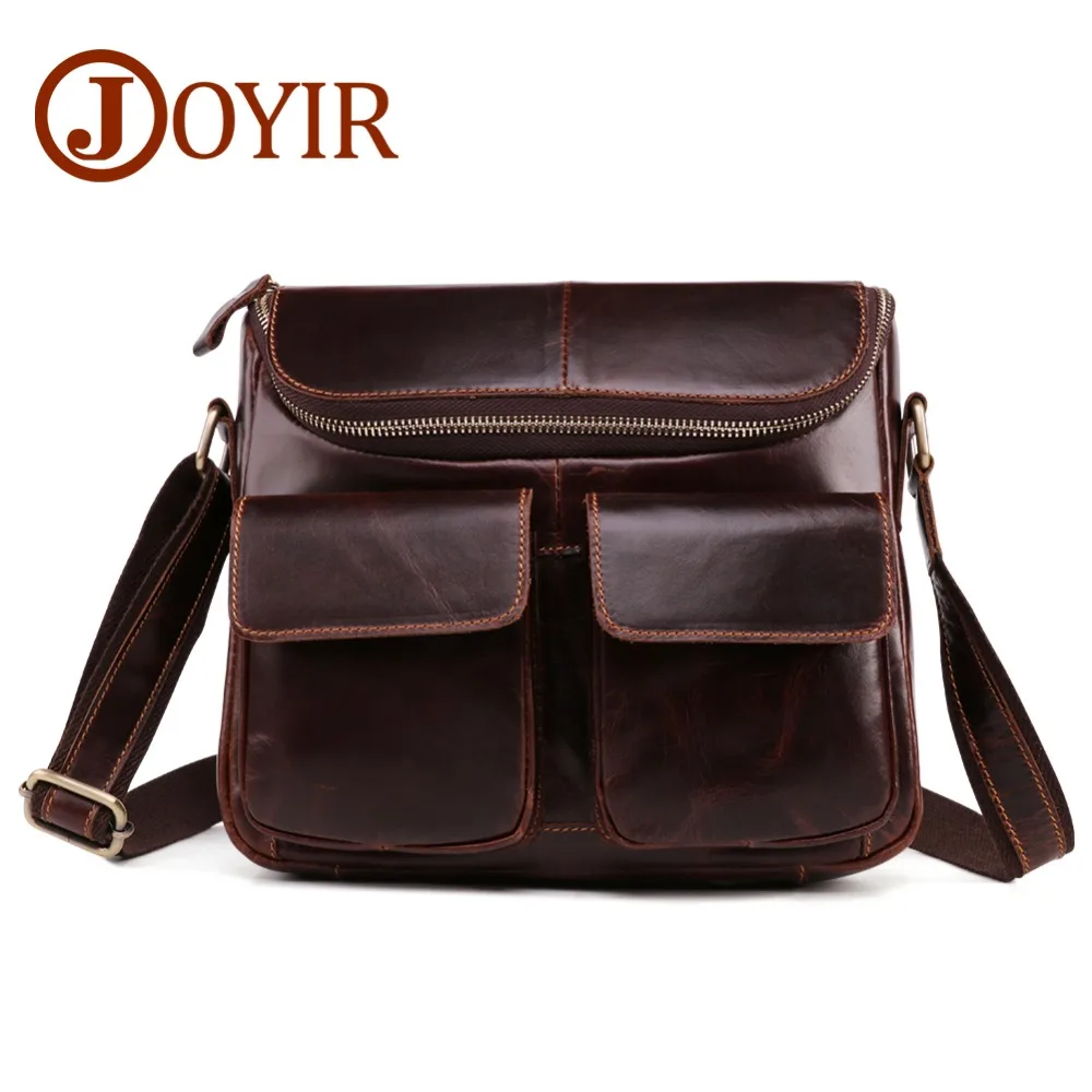 

JOYIR Genuine Leather Men Bags Casual Small Male Messenger Bag Briefcases Man Ipad Crossbody Shoulder Bag Men's Travel Bags 6407