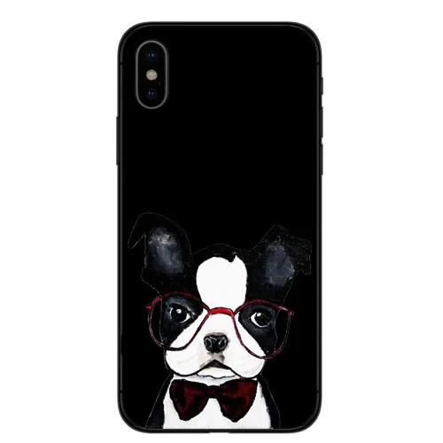 Силиконовые чехлы Suave для iphone X XR XS11Pro MAX 8 7 Boston Terrier Dog Rose|Сумки телефона| |