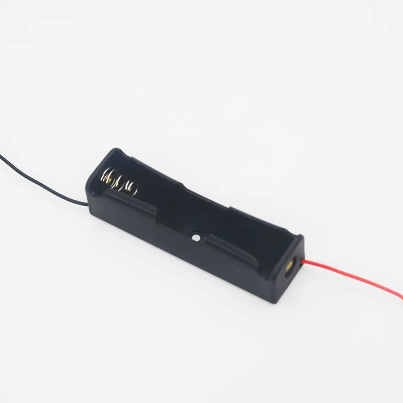 

New Plastic 18650 Battery Case Holder Storage Box with Wire Leads for 18650 Batteries 3.7V Black