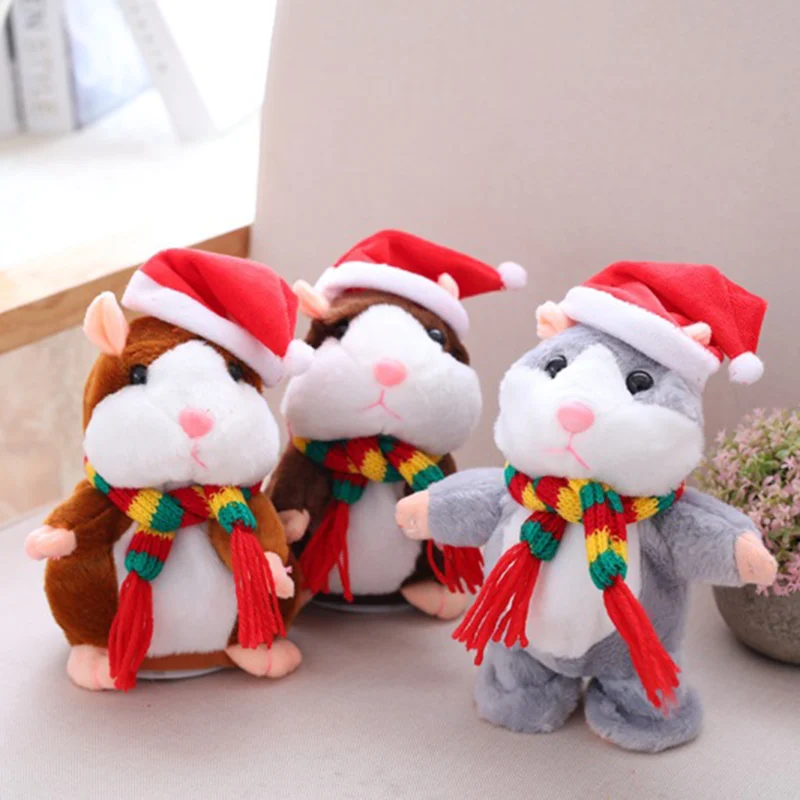 

1 Pcs Talking Hamster Pet Christmas Toy Sound Record Educational Plush For Children Kids S7JN