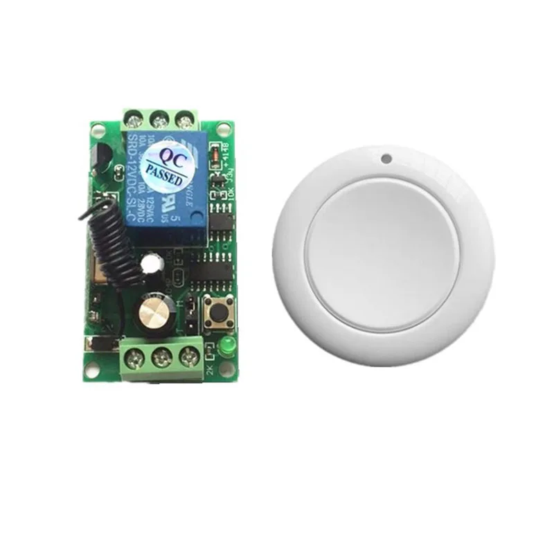 

DC12V 1CH Wireless Remote Control Switch System receiver White wall Panel Sticky relay Remote Smart Home Switch