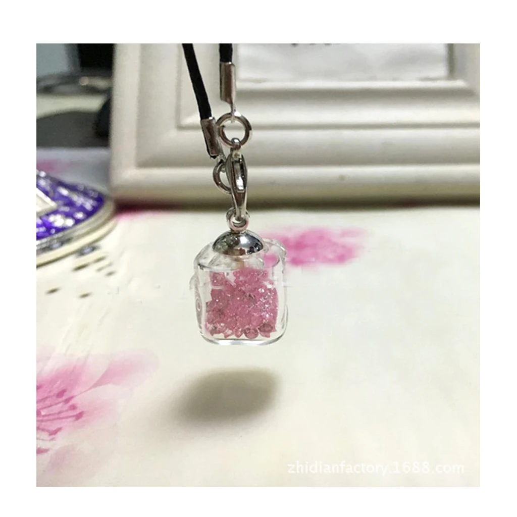 10 Pieces 10mm 13mm 15mm Clear Glass Globe Square Bottle Charms Pendant Wishing DIY Jewelry Makings 