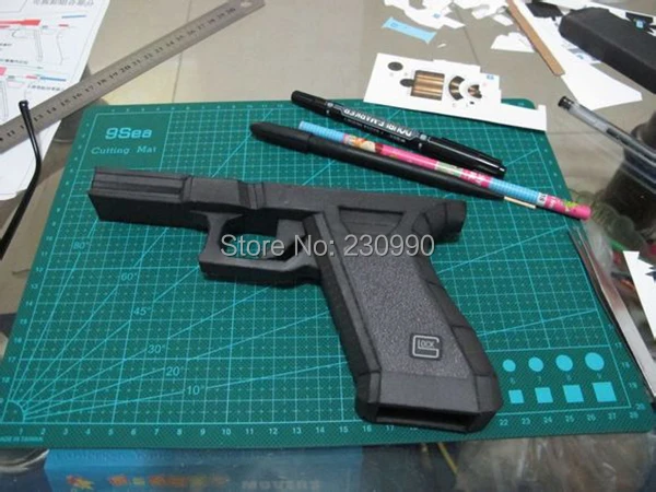 Новинка 2в1 Glock18 M1911 Бумажная модель игрушечного пистолета Рисование страниц 3d diy военная бумажная головоломка 3D бумажная модель Косплей оружие игрушка