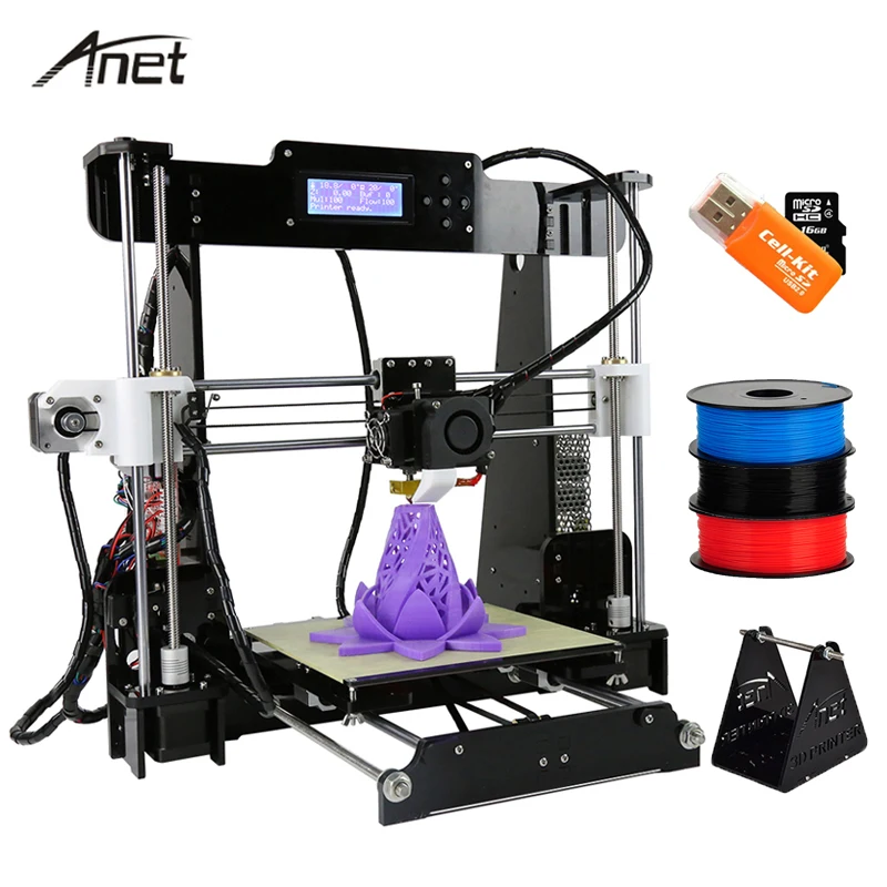 Anet A8 3d принтер i3 impressora 3d принтер большой размер печати электронный Imprimante 3d принтер s DIY комплект с нитью SD карты