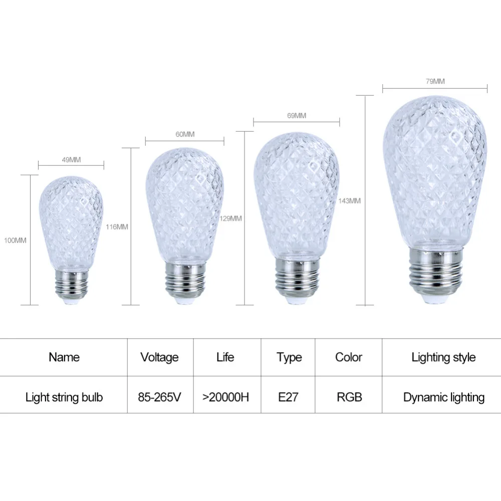 Рождественская Праздничная светодиодная гирлянда Foxanon E27 220 В RGB 110 В|string bulbs|led light