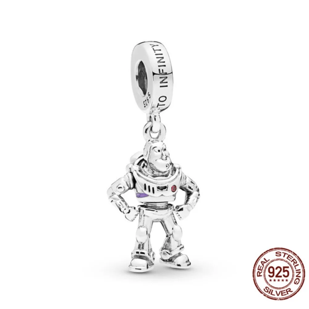 

2019 New 925 Sterling Silver Beads Toy Story Buzz Lightyear Pendant Charm fit Original Pandora Bracelets Women DIY Jewelry