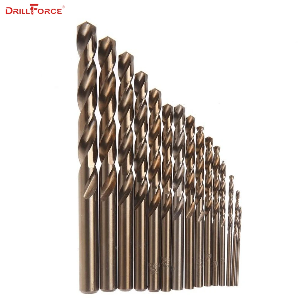 15pcs Cobalt Drill Bits For Metal Wood Working M35 HSS Co Steel