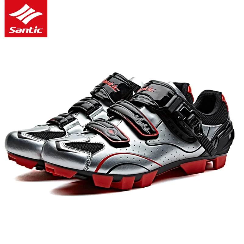 Santic MTB Cycling Shoes Men Pro Racing Mountain Bike Shoes PU & Nylon Breathable Auto-lock Bicycle Zapatillas Ciclismo