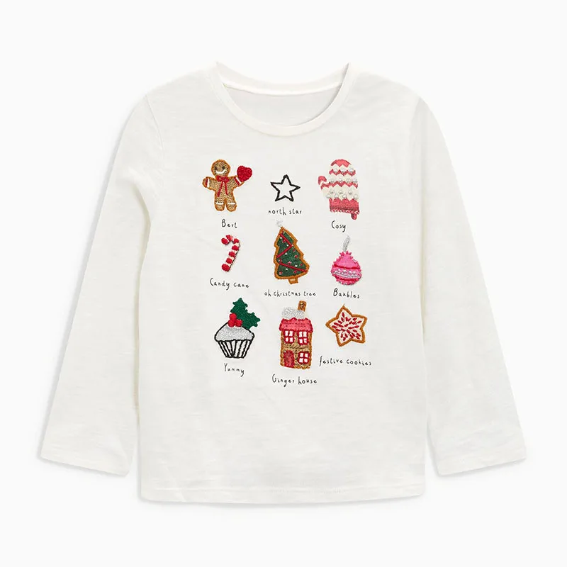 Little maven/Коллекция 2018 года Осенние рождественские топы с длинными рукавами для