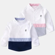 Весенняя детская рубашки для мальчиков горячие летние дети для маленьких мальчиков рубашка с полосками хлопок Повседневное топы для мальчиков одежда с длинным рукавом футболки 2 до 8 лет