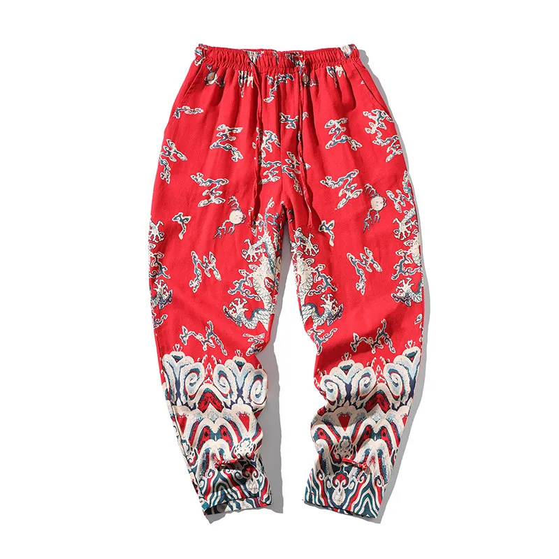 

2019 Spring And Summer New Men's Personality Trend Pants Street Style Hip-Hop Tooling Loose Printing Trousers Joggers