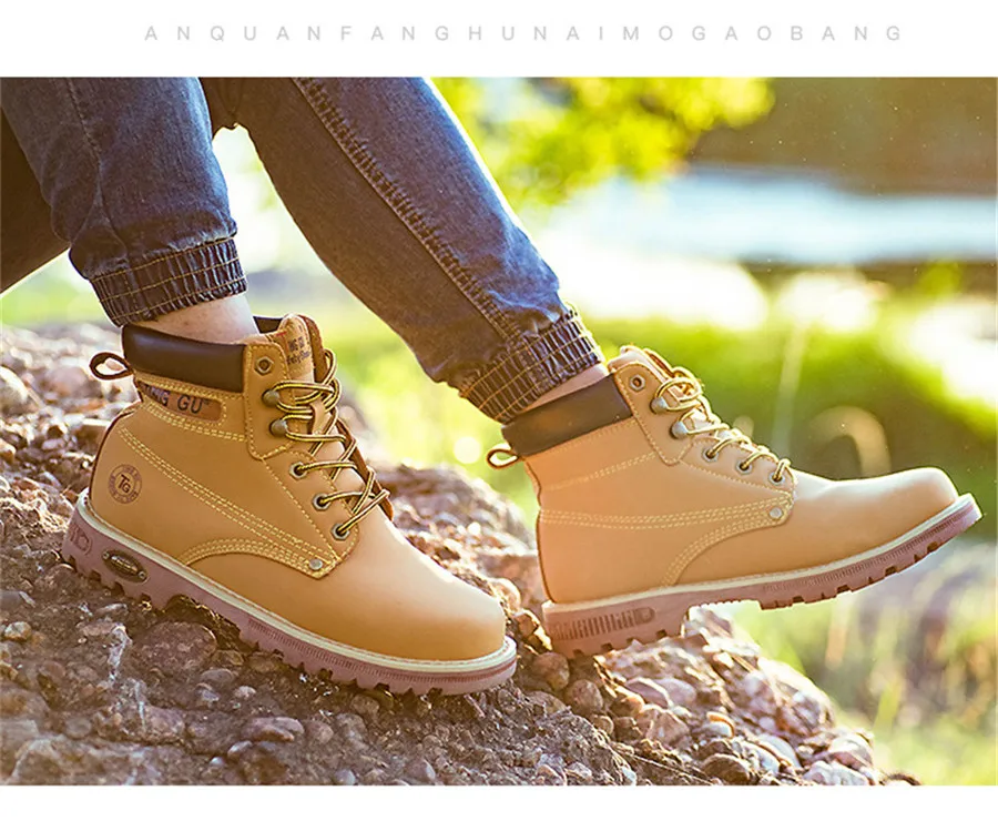 Dr martin/; мужские ботинки из натуральной кожи со стальным носком; сезон осень-зима; рабочие ботинки; Прочные ботильоны; Мужская защитная обувь в стиле панк