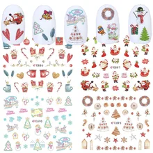 11 видов конструкций Декоративные наклейки для ногтей набор Рождественские Ползунки для ногтей Санта Клаус наклейка «Снеговик» для маникюра аксессуары TRE886-896