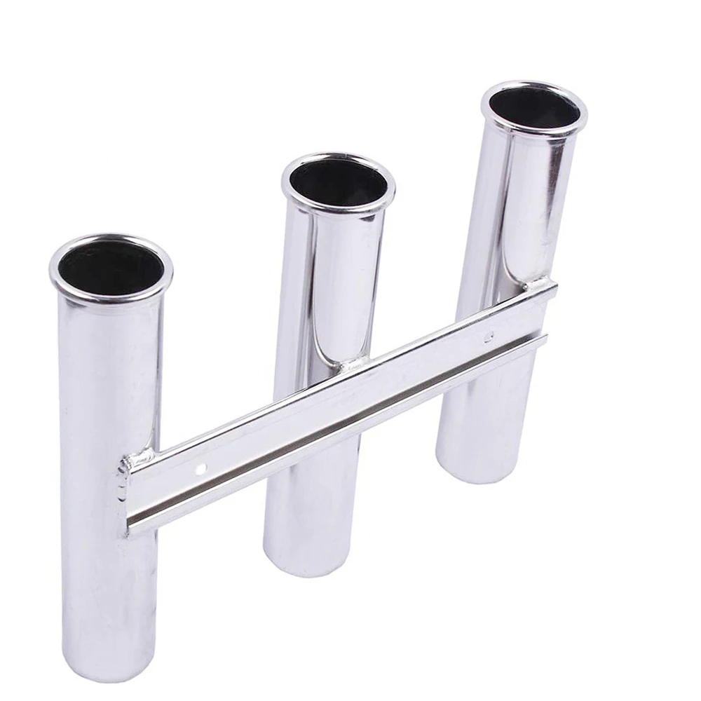 

New 3 Tube Rod Holder Triple Stainless Steel 316 Vertical Multi-use Fishing Rod Holder Wall-hung Style for Boat Yacht