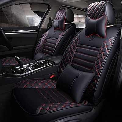 Универсальный чехол для автомобильных сидений для mitsubishi lancer 10 asx pajero 4 2 outlander xl автомобильные аксессуары чехлы для сидений - Название цвета: black red pillow