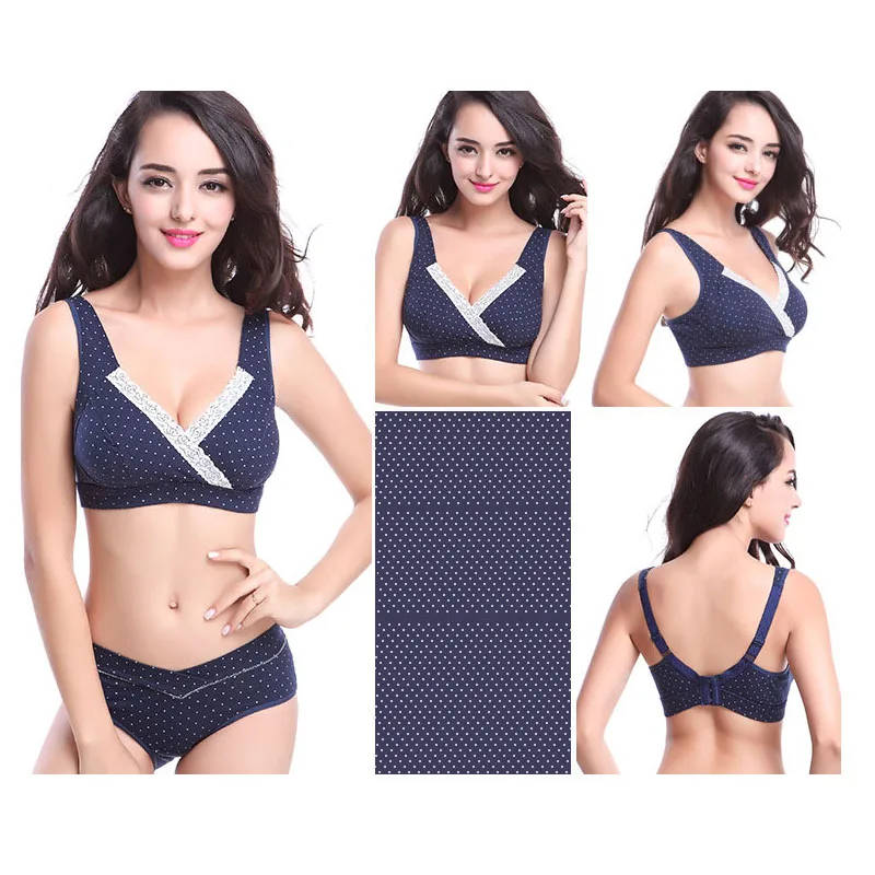 Women Padded Sexy Push Up Bra Lace Edge Mother Wire Free Sleep Cotton Bras Adjusted Straps Ladies Everyday Underwear
