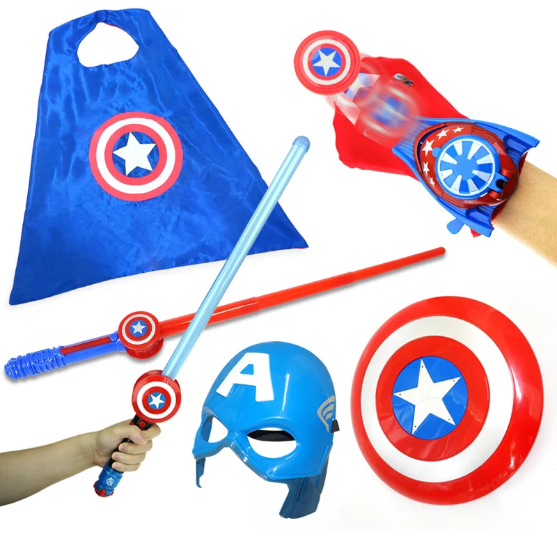 

The Avenger Super Hero Captain America Shield Helmet Cosplay for Kids Toy Action Figure Model Plastic Escudo
