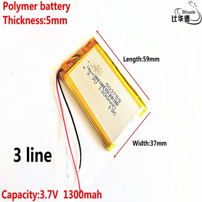

3 line Free shipping 1pcs/lot Liter energy battery 3.7V e road route HD-X9 X10 7 inch 1300MAH three line 503759 navigator