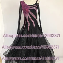 Черное стандартное платье для бальных танцев, для женщин, высокое качество, для сцены, фламенко, вальс, танго, бальных соревнований, танцевальные платья для взрослых