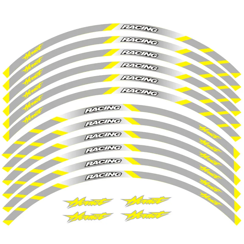 Новинка, высокое качество, 12 шт., подходит для мотоцикла, наклейка на колеса, полоса, светоотражающий обод для Honda Hornet 250 900 400 - Цвет: 4