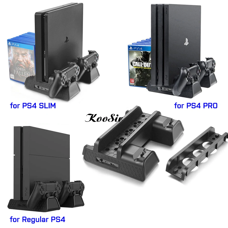 PS4/Slim/Pro вертикальная подставка охлаждающий вентилятор кулер двойной контроллер зарядное устройство зарядная док-станция игровая станция PS 4 игры аксессуары