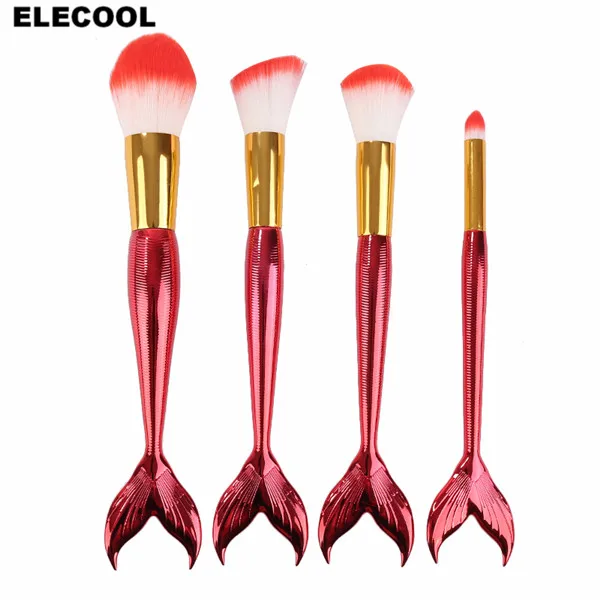 

Cosmetic Mermaid Brush Professional Powder Mermaid Makeup Brushes Set Foundation Contour Fish Brush Make Up Tool