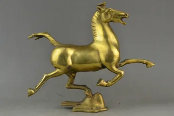 

7.9 inch/Rare Old Copper Carving Fine Horse Step On The Swallow Noble Statue