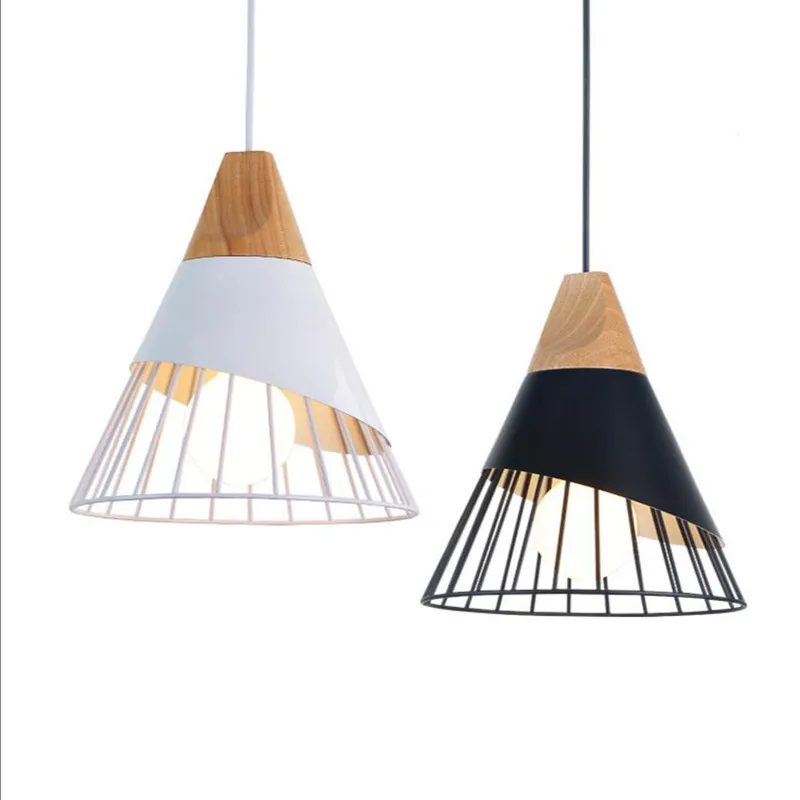 

Nordic combined bar real wood Pendant Lights multicolor Aluminum lamp shade Pendant Lamp for dining room home lighting etc.