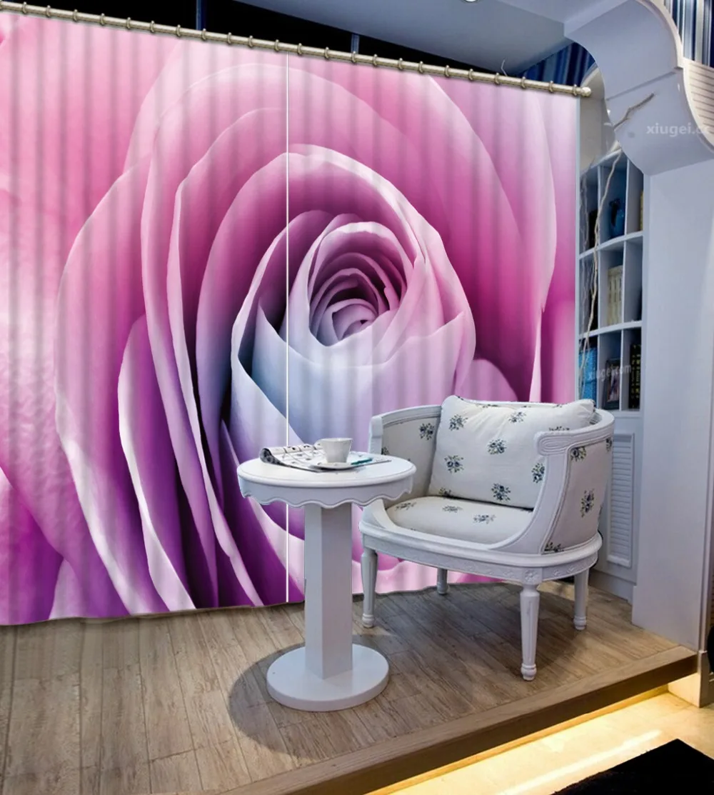 European Rose Curtains Custom Living Room Curtains Romanic Luxury 3d