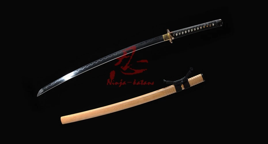 

battle ready dragonfly tsuba T-10 steel clay tempered blade japanese katana sword sharpened