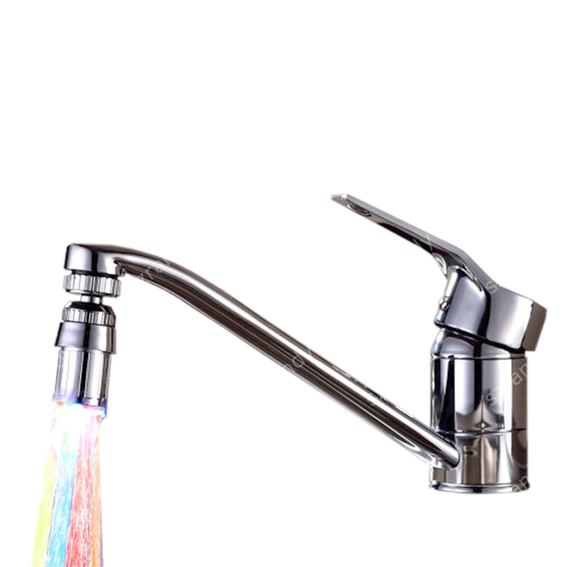 

Drop shipping Facotry direct sale Multicolor fast flashing kitchen faucet with light with adaptors
