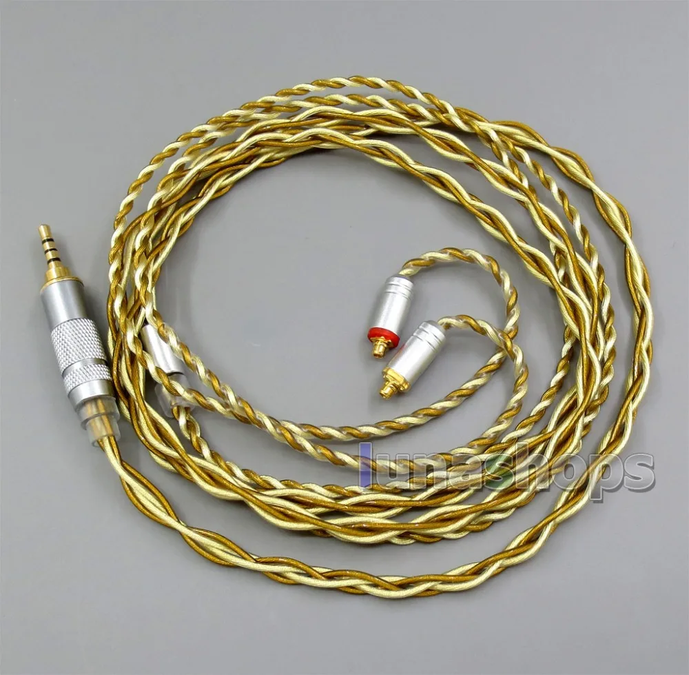 

LN005971 Extremely Soft 7N OCC Pure Silver + Gold Plated Mixed Earphone Cable For Shure se535 se846 se425 se215 MMCX
