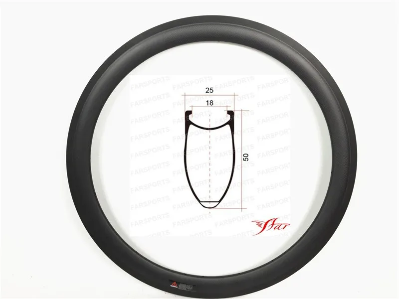 Perfect Farsports UCI 50Cx20.5/23/25mm wide clincher carbon rims bicycle carbon wheel rim for 700C road carbon wheelset 16-32H rims 5