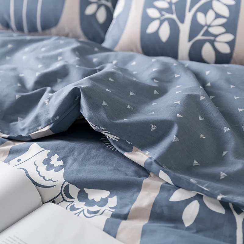 Waliicorners Cartoon 100% Cotton Bedding Set cute cat Duvet Cover Sets Soft Bed Linen Flat Bed Sheet Set Pillowcase 4PCS bed cover 60 5T6A5792