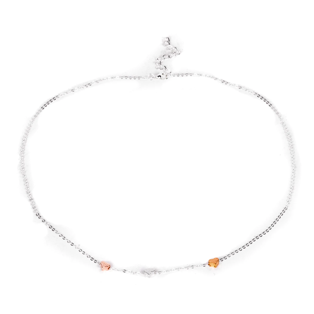 Fashion Women's 3Color Chian Three Hearts Pendant Simple Necklace Dress Gift