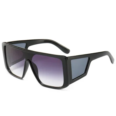 Oulylan, Винтажные Солнцезащитные очки для мужчин и женщин, фирменный дизайн, градиентные солнцезащитные очки, Ретро стиль, большие оправы для очков, мужские UV400 очки - Цвет линз: Black Gray