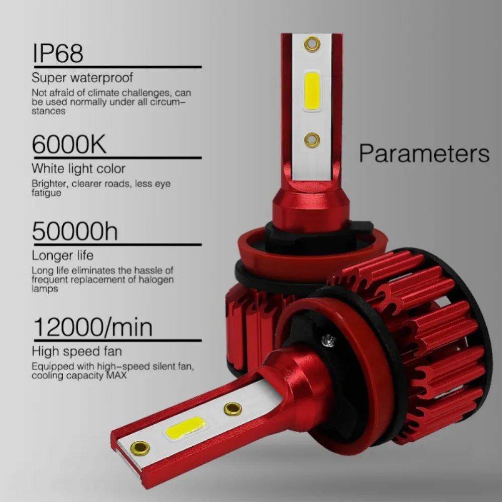 

Mini Canbus H4 H7 LED Headlight Kit 50W 10000LM/Set H1 H11 9005 HB3 9006 HB4 H8 LED Bulbs Car Accessories 6000K