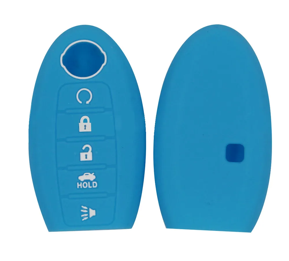 Для выживания пеших прогулок и пеших прогулок Кемпинг 5 кнопок силиконовый пульт дистанционного ключа чехол подходит для Ниссан алтима Максима Pathfinder - Цвет: Light blue
